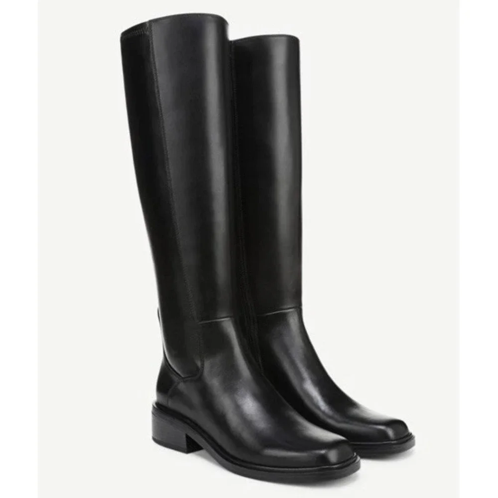 NEW Franco Sarto L-Gisella Black Knee‎ High Boots Women's 9.5M